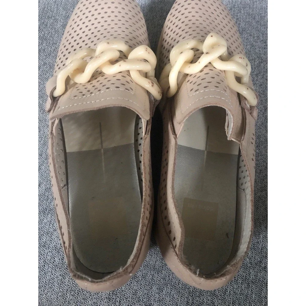 Dolce Vita Jhenee Shoes Perforated Platform slip-on Sneakers Sand Nubuck Women 8
